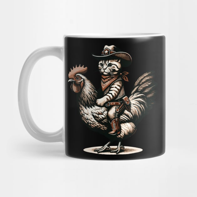 Meowdy Cat Riding Chicken by VisionDesigner